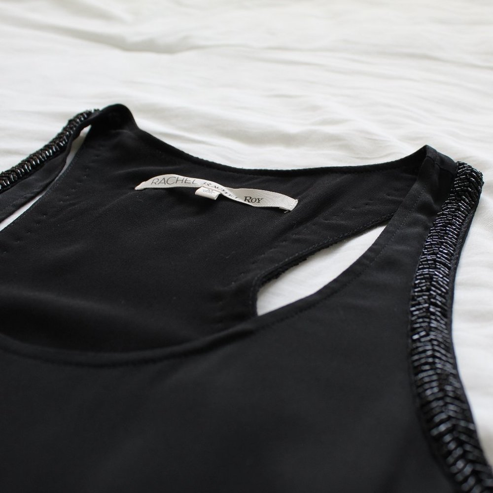 Beaded Black Razor-Back Dress
